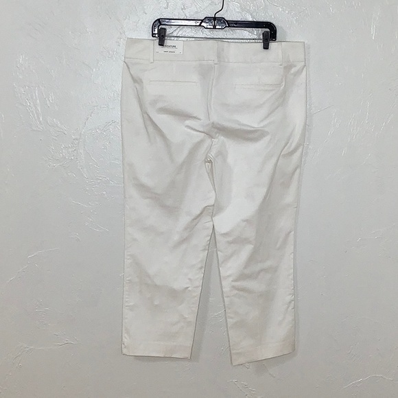 Ann Taylor signature Straight hip & thigh crop length white pants Size 16 NWT - Picture 3 of 12